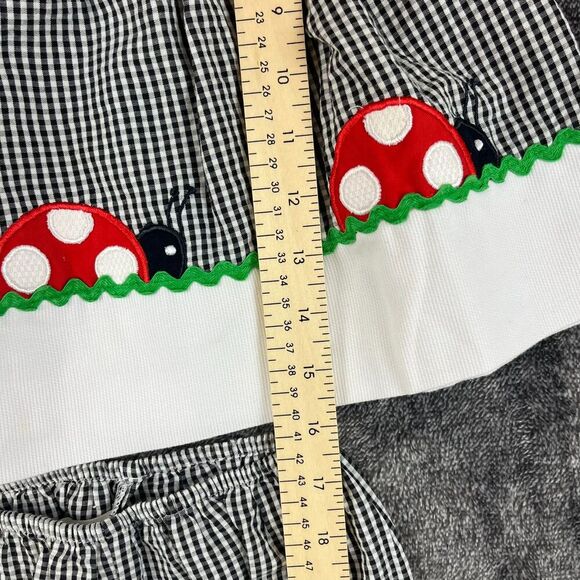 Vtg Samara Girls 18 Month Two-Piece Outfit Gingham Black White Ladybug Dress - Picture 9 of 12